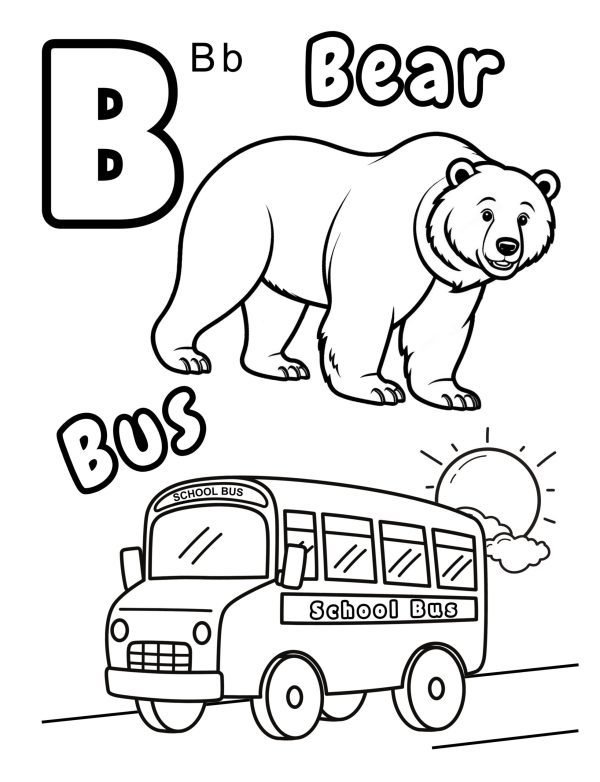 Alphabet Coloring Book for Kids – Fun ABC Learning with 100+ Illustrations